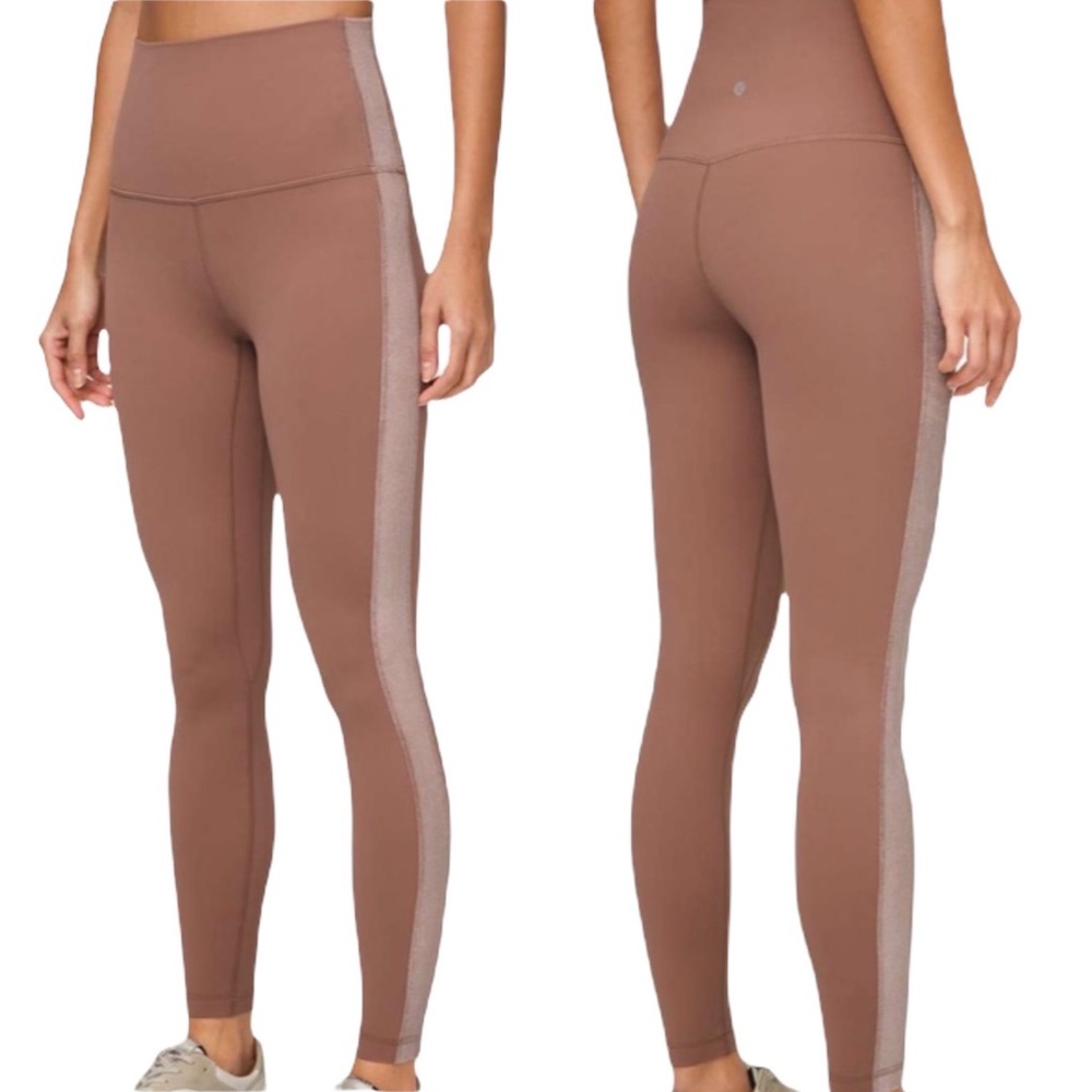 LULULEMON 7/8 Align Super High-Rise Velvet Trim in Spanish Oak Leggings